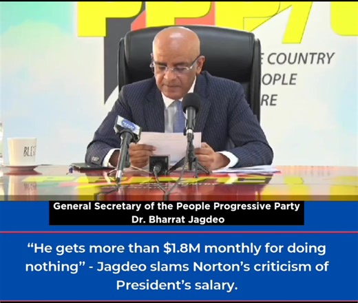 PPP General Secretary Dr. Bharrat Jagdeo pointed out Opposition Leader Aubrey Norton's hypocritical and misleading comments regarding President Irfaan Ali’s salary. | Vice President Bharrat Jagdeo