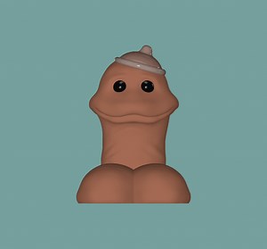 Cute happy penis hipster condom hat