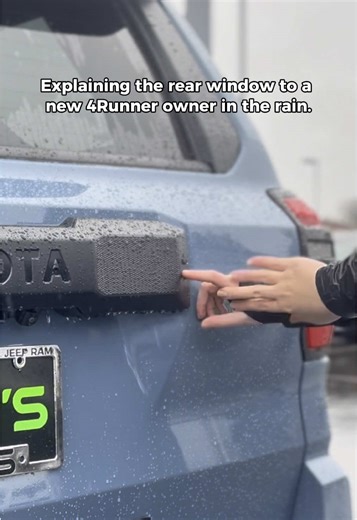 It rains in Oregon? Since when?🌧️ Yes—the Toyota 4Runner lets you roll down and roll up the rear window using the buttons on the tailgate or your key fob. This feature is available on 5th-generation (2010–2023) and 6th-generation (2024 ) 4Runners. Perfect for dogs, beach cruises, or just some extra fresh air on drives… we just don’t recommend rolling it down during an atmospheric river. 🙃 Want to explore all the features that make the 4Runner perfect for every adventure? Stop by Lum’s Auto Cen
