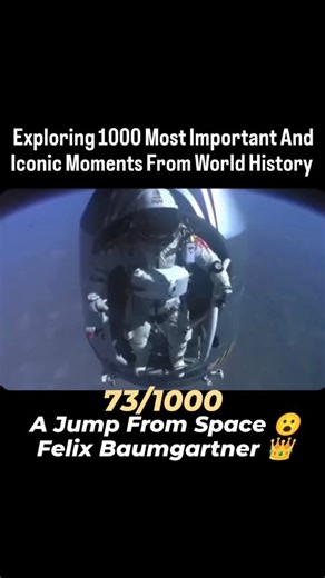Top History on Instagram: "THE MOST DANGEROUS JUMP IN HUMAN HISTORY EVER MADE" is often cited as Felix Baumgartner's stratosphere jump. In 2012, Baumgartner jumped from a capsule 24 miles (38,969.4 meters) above Earth, becoming the first person to break the sound barrier infreefall. Another notable and extremely dangerous jump is Alan Eustace's freefall from the stratosphere in 2014, where he ascended via balloon and then jumped from over 135,000 feet. Follow @top_history_moment to to enhance yo