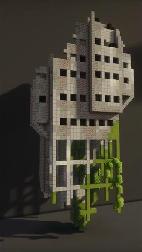 Overgrown brutalist structure - build animation: #minecraftbuild #minecraft #timelapse