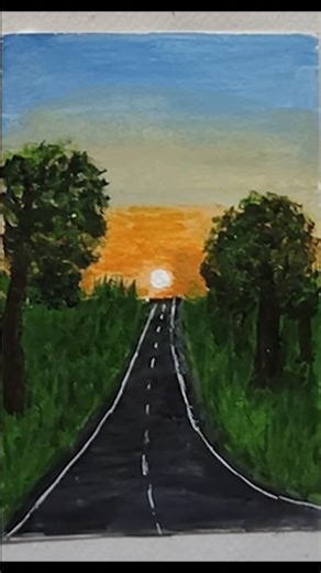 Easy Painting of a Road - How to Paint a Highway Quickly Using Acrylic Paints