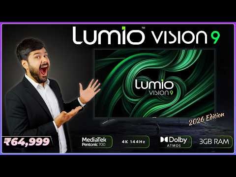 Lumio Vision 9 [2026] Launched 🚀 QD MiniLED, 4K-144Hz, AI TV | Full Breakdown!