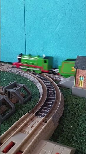 Henry with the Express through Maitwaite. Thomas and Friends Trackmaster trains.