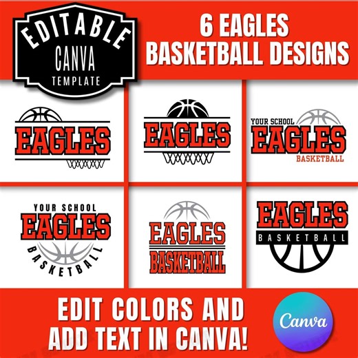 Eagles Basketball Team Canva Template • 6 Editable Basketball Designs • Printable Eagles Basketball Clip Art • Basketball Sublimation - Etsy