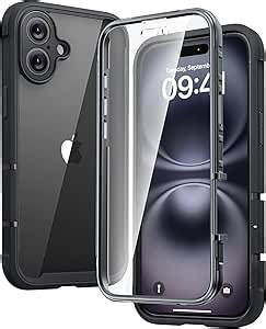Diaclara Designed for iPhone 16 Case, Full Body Rugged Case with Built-in Touch Sensitive Anti-Scratch Screen Protector, with Camera Protection for iPhone 16 6.1" (Black)