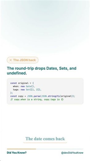 JSON.parse isn't for deep cloning