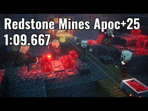 Minecraft Dungeons Redstone Mines Apoc+25 Speedrun in 1:09.667 (World Record)
