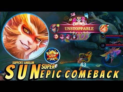 KING SUN EPIC COMEBACK TIM TERBANTAI PARAH NANA&HANZO | MOBILE LEGENDS #MOBILELEGENDS #MLBB #SUN