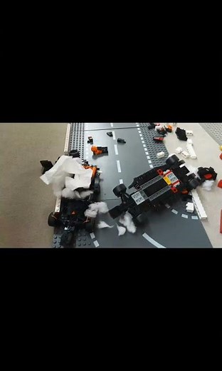 Lego formula one crash stop motion