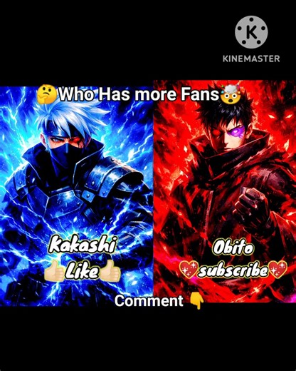 Kakashi VS Obito – Who Has The Strongest Fanbase? ⚡🔥 #Naruto #Shorts #kakashi #Obito #Anime #edits