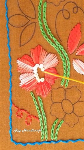 Flower Embroidery ! French Knot Stitch Embroidery shorts reels ❤️❤️french knot stitch #embroidery