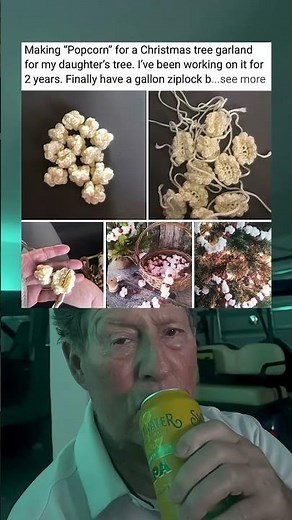 Making Popcorn For A Christmas Tree Garland For My Daughters Tree