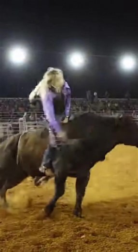 Girl vs Bull #RodeoChallenge #BullRidingFail #ExtremeSports #CaughtOnCamera #ViralMoment