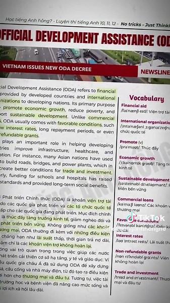 Cập nhật từ vựng tiếng Anh về ODA từ Vietnam Today