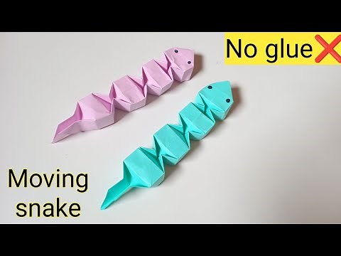 DIY paper moving snake|DIY paper snake|Paper craft|No glue paper craft|Paper snake|No glue craft