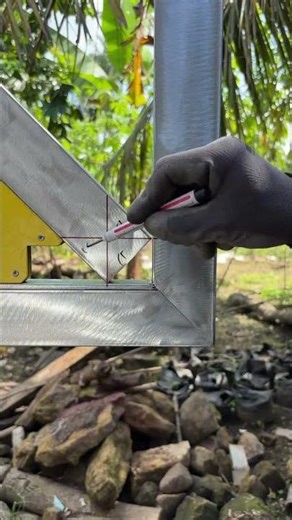 How to cut and join square tube in hollow iron cross #welding #tools