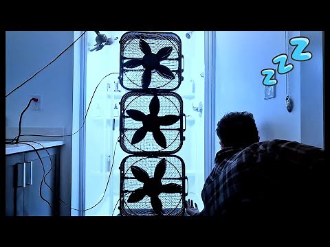 Shower Sounds + 3 Box Fans Black Screen Sleep