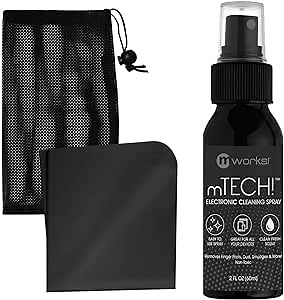 mTech! Electronic Cleaning Kit with Spray Bottle & Cloth [Travel Size] Screen Cleaning Kit for Smartphones, Tablets, TVs, Laptops and All Tech with Plush Microfiber Cloth and Screen Shine Formula