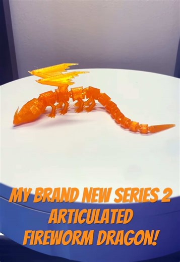 Mystery Egg Fireworm 3D Printed Dragon Art