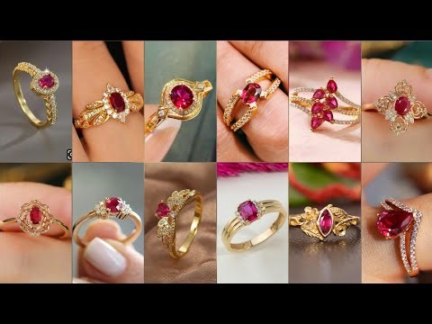 Latest Top 40 Gold Ring Designs 2025 ❤️ || Beautiful Red Stone Gold Rings || Engagement Gold Rings