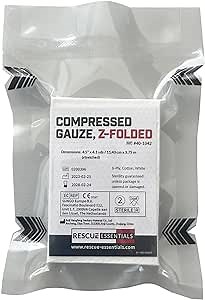 Rescue Essentials Compressed Gauze, Z-Folded