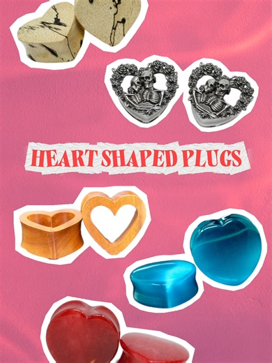 Will you be our valentine this year? Grab a pair of our Heart Shaped plugs or your stretched ears! #valentines #valentinesdaygift #plugs #stretchedears #stretchedearsoftiktok #piercingsoftiktok #girlswithstretchedears #earstretching #gaugesandplugs #jewelry #woodplugs #handcarved #tunnels #stainlesssteel #heartagram #heartplugs