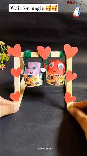 Diy fun satisfying swing game with icecream stick 💯🪀🥰#youtubeshorts #kids #craft #diy #trending #fun
