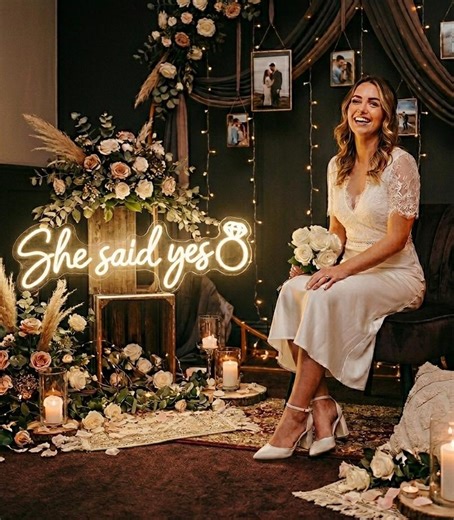 She Said Yes Ring LED Neon Sign | Custom LED Neon Light | Romantic Proposal Neon Sign | Engagement Neon Sign | Engagement Party Decor - Etsy