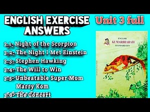 Std 10 English Unit 3 All chapters Exercise Answers 2020 Unknown Publisher