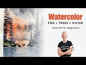 Watercolor Fog and Trees Tutorial for Beginners - Step by Step