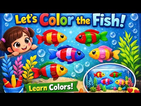 Learn Colors with Fish 🐟 | Aquarium Color Game for Kids🎨 | Fun Learning Video @happykidzpoem #poems