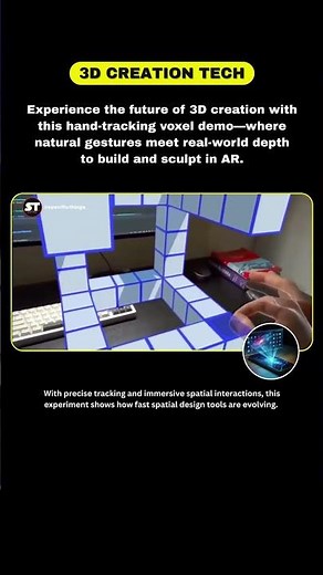 Next-Level AR Creation! Hand-Tracking Voxel Building Is Insane. #usashorts #technology #amazingfacts