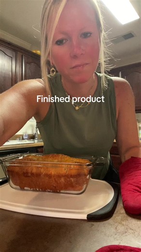 The finished Crescent Roll Bread! Note: let it completely cool before you try to flip it 😂 I was too excited! I baked it on 350 for 30 mins and ended up having to put it back in for 45 mins! #bread #baking #crescent #foodtok #viral