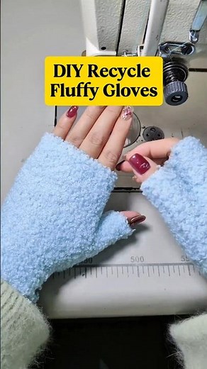 DIY Winter Gloves ♻️ | How to Make Fluffy Winter Gloves from an Old Sweater or Knit Fabric #shorts