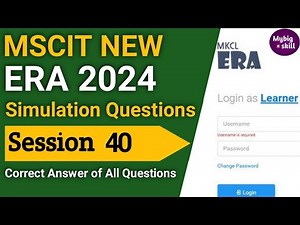 MSCIT Era Session 40 Simulation Questions - 2024 | | MSCIT New Era - 2024 | #mscit
