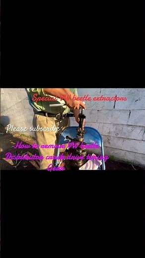 How to remove VW beetle distributor crank drive timing gear with special tool #vwbeetle #vwbug #tool