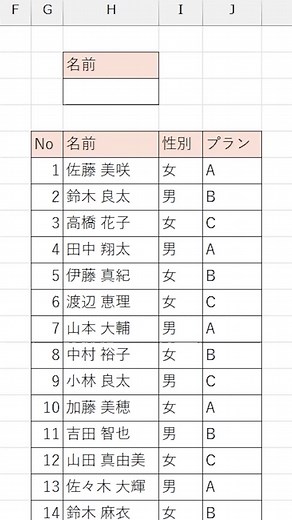 Excelで簡易検索機能を作成する方法