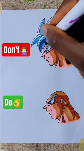 How to Draw Goku Ssj blue Hair 👀 #shorts