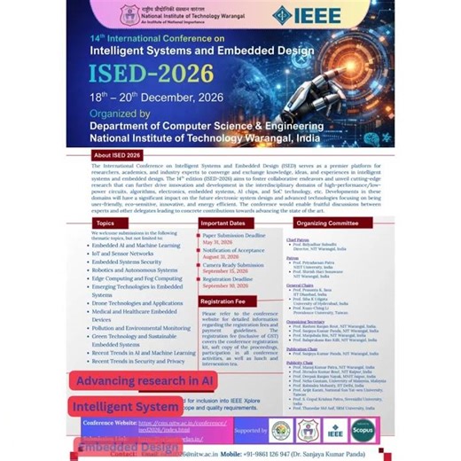 NIT Warangal Hosts ISED 2026 Global Research Platform Begins