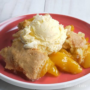 449K views · 420 reactions | "This is the best and easiest peach cobbler that I have ever made. Make it over and over. My family loves it." > Get the recipe for Iva’s Peach Cobbler: https://trib.al/DHj7b9g | Taste of Home | Facebook