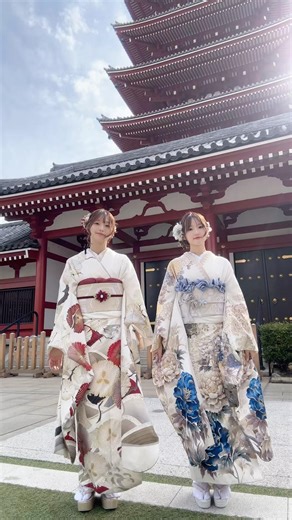 기모노 예쁘죠?! ❤️💙👘 #기모노체험 #아사쿠사 #일본여행 #기모노렌탈 #kimono