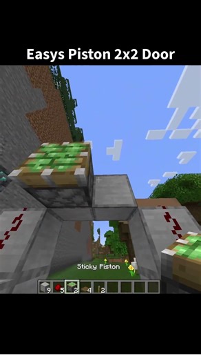 Easy 2x2 Piston Door... #minecraft