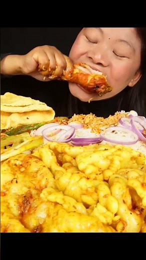 ASMR: Eating mutton fat curry with rice 🍚🤤 mutton fat eating challenge video fat curry eat Mukbang 😍