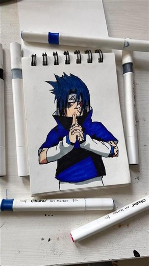 Drawing Sasuke uchiha ☠️ || #animedrawing #naruto #anime