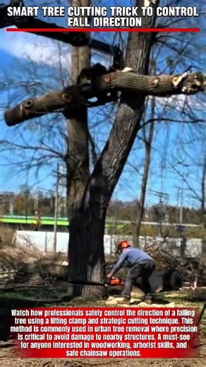 Smart Tree Cutting Trick to Control Fall Direction #woodworking #carpentry #wood