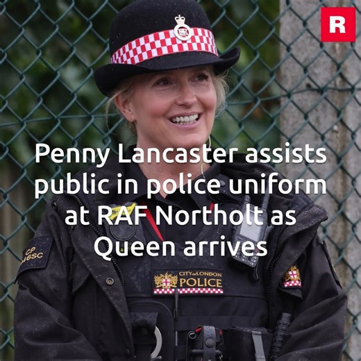 9.6K views · 142 reactions | Penny Lancaster assists public in police uniform at RAF Northolt as Queen arrives https://bit.ly/3BEHt5p | Daily Record | Facebook