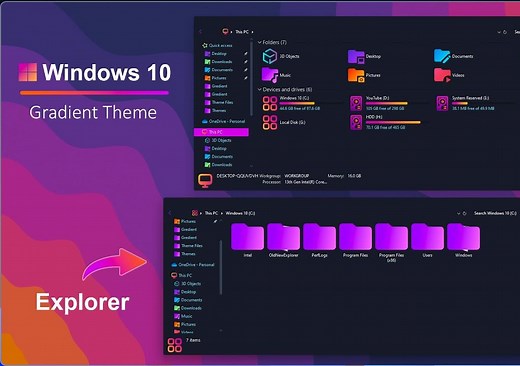 Windows 10 Gradient 主题