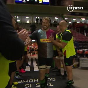 17-years, man and boy with Harlequins 🃏 Chris Robshaw leads his team out at The Stoop for the last time 💔 | TNT Sports Rugby