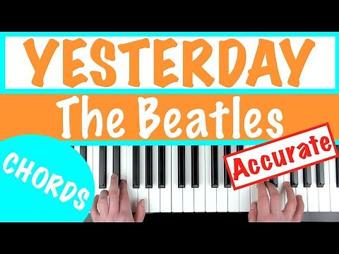 How to play YESTERDAY - The Beatles Piano Chords Tutorial